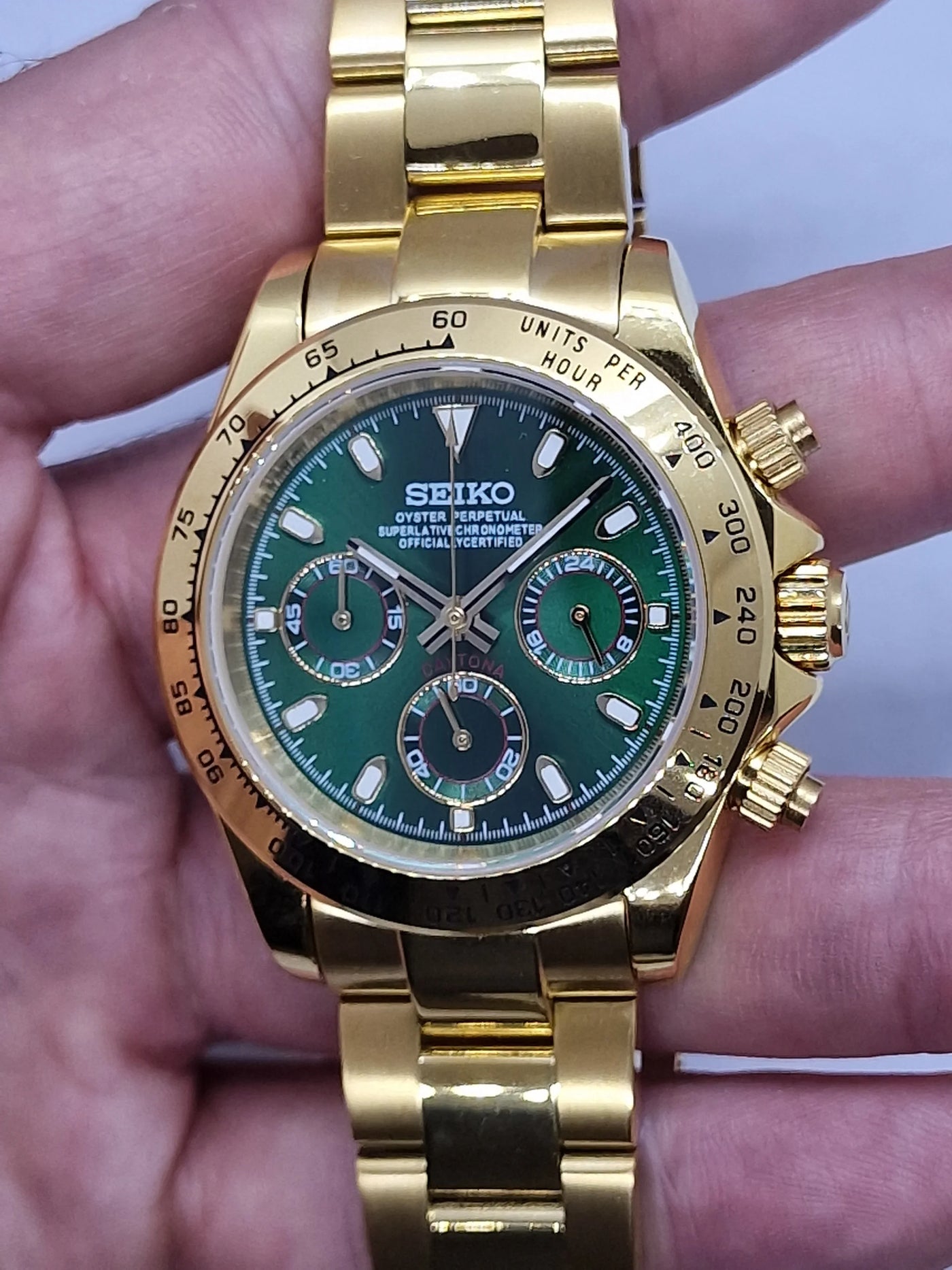 Seitona Gold Green Dial