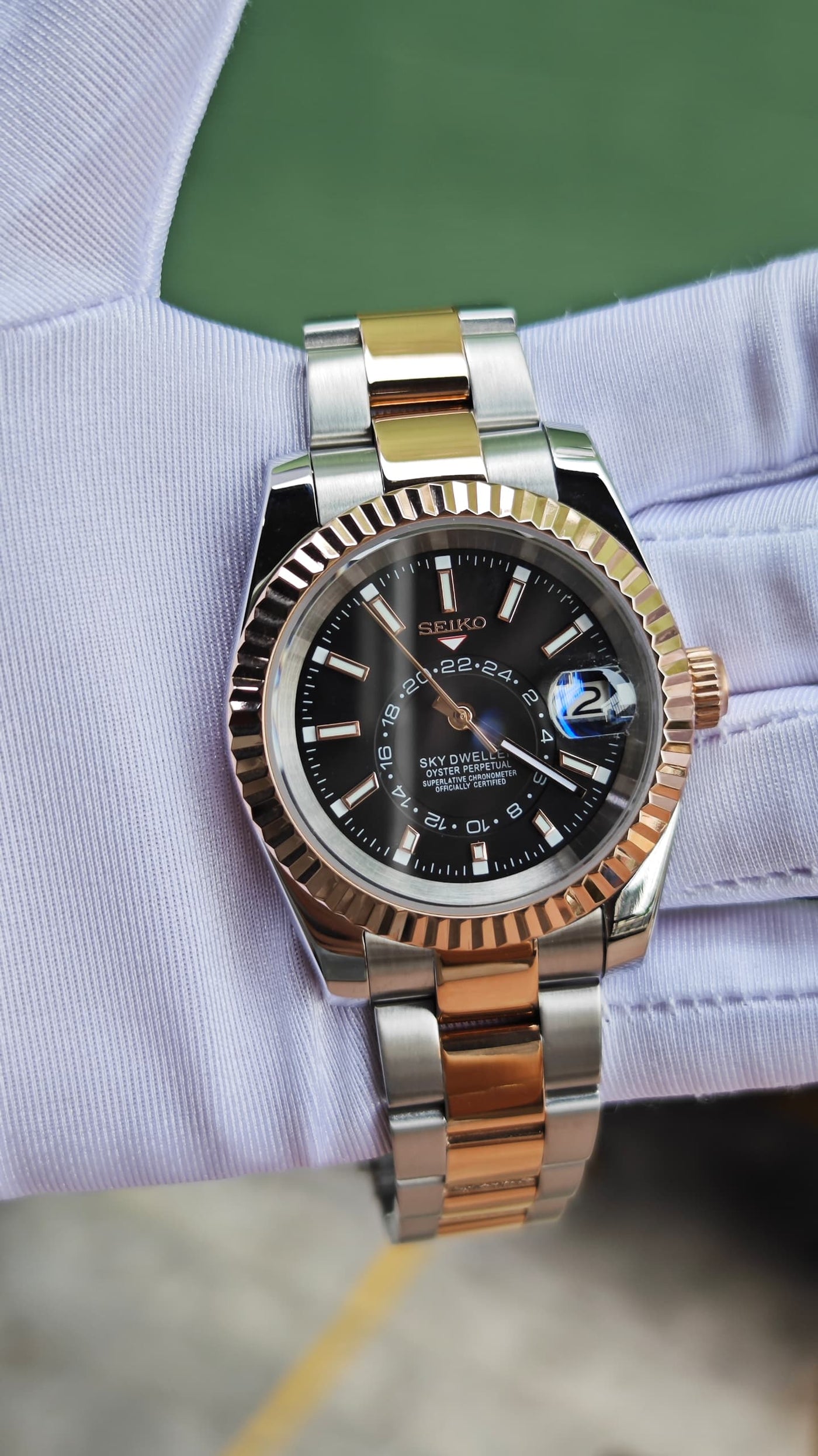 SeikoDweller Silver/Rosegold